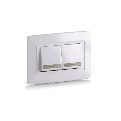 Interruptor Doble de Incrustar Conmutable Blanco Mercury ETI09