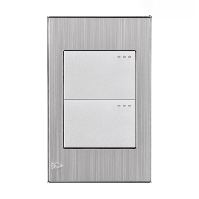 Project Interruptor Doble Incr. Conmut. Gris Eti44