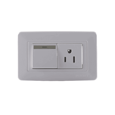 Mercury Toma + Interruptor Incr. Blanco Eti12