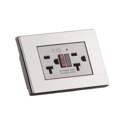 Toma Doble GFCI de Incrustar 20A Gris Project ETI79