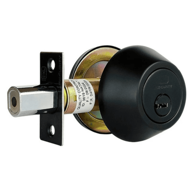 Cerrojo Tubular Auxiliar Sobreponer - Función Llave - Mariposa - Kl 107 - Tono Negro