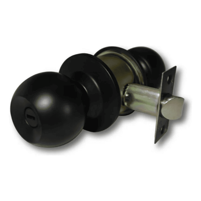 Cerradura de Pomo Cilindrico Metalico - Funcion Baño - Kl 501B - Tono Negro