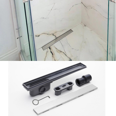 Desague Rio Lineal Abs 45X6.8 Cm Diseño Liso Classic Con Adaptador