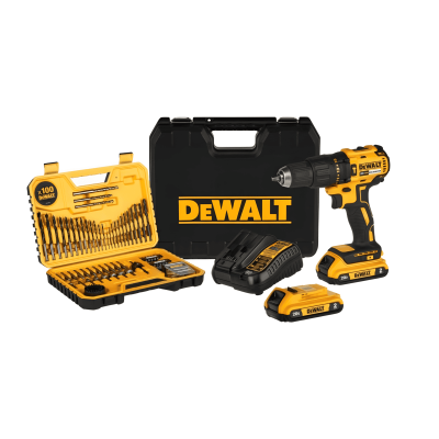 Kit de Taladro Percutor 1/2 (13mm) + 2 Baterias 20v + Set De 100 Piezas Dewalt  Dcd7781S2A-B3 