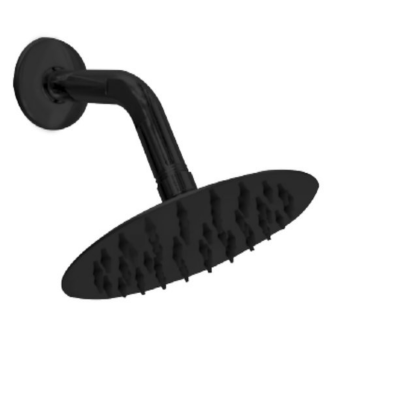 Regadera Redonda Lucca 6 Negro Mate Con Brazo 15Cm Stretto