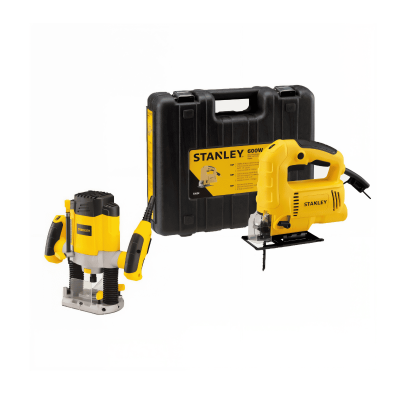 Combo Caladora 600W Stanley SJ60K-B3 Más Ruteadora 1200W SRR1200-B3