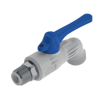 Llave Jardin Pvc 1/2 Con Inserto Metalico Rosca Macho Tipo Pesado PCP Dzr 1021