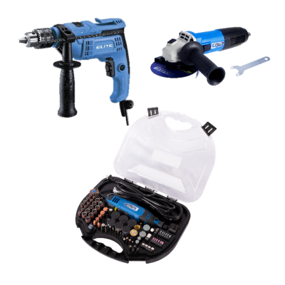 Elite Taladro 1/2 Id710+Minipulidora Ag1141+Moto Tool Mt180Kit