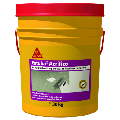 Sikawall 330 Estuka Acrílico Estuco Plástico Listo Para Usar En Interiores Y Exteriores  30Kg