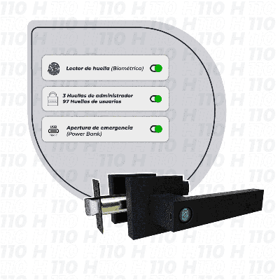 CERRADURA DIGITAL BIOMETRICA TIPO MANIJA PARA ENTRADA COLOR NEGRO MATE