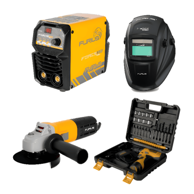 Furius Combo Soldador FW182CEL+Minipulidora AG1142+Careta FW23+Taladro Inalambrico 3/8 FCD12KIT