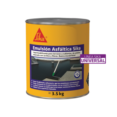 Emulsión Asfáltica Sika Impermeabilizante Asfáltico Para Cubiertas Y Terrazas 3.5Kg