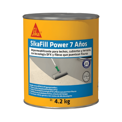 Sikafill Power 7 Años Blanco Impermeabilizante Acrílico Para Cubiertas, Techos Y Terrzas 4.2Kg