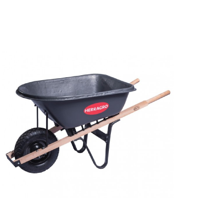 Carreta Buggy Plastica 100Lts Chasis Madera-Antipinchazo Herragro 500021