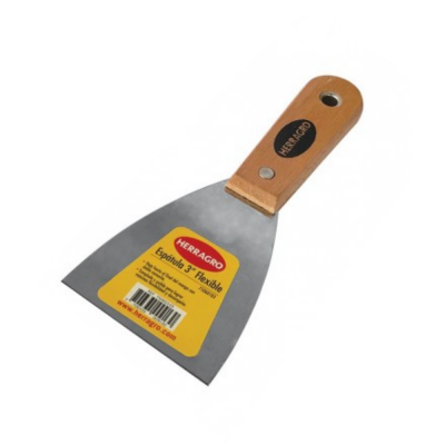 Espatula Metal Flexible 3 Mango Madera Herragro Ref 60103