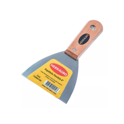Espatula Metal Flexible 4 Mango Madera Herragro Ref 60104