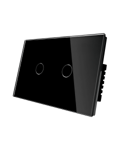 Interruptor Doble Smart Home Touch Black Wifi Gen2 Mercury