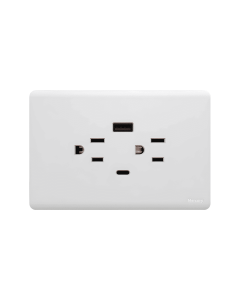 Toma Doble+Usb+Tipo C Carga Rápida 3A White Infinity ETI294