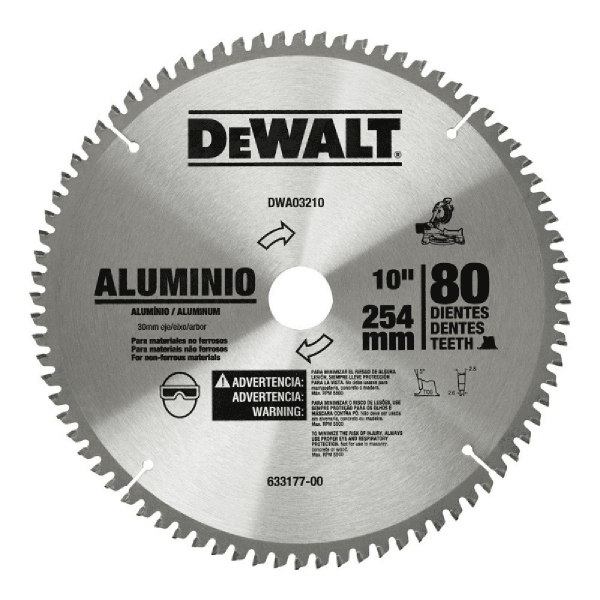 Disco De Sierra Corte Aluminio 10 X 80D Dewalt Dwa03210