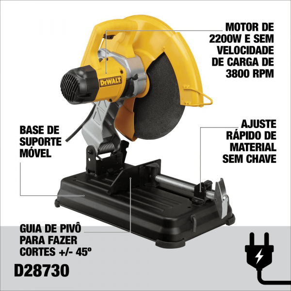 Tronzadora  Industrial De 14 Dewalt D28730-B3 2200W. 4Hp  