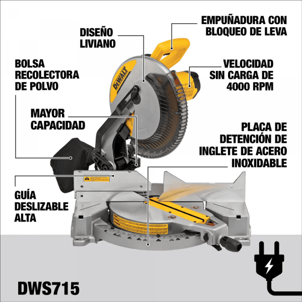 Ingleteadora De 12 + Disco Corte Aluminio Dwa03230 Dewalt Dws715-B3A