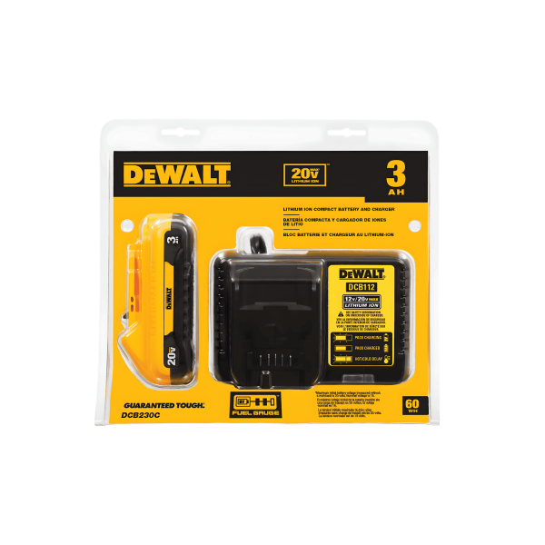 Starter Kit Bateria 20V mAX 3Ah y Cargador Dewalt Dcb230C