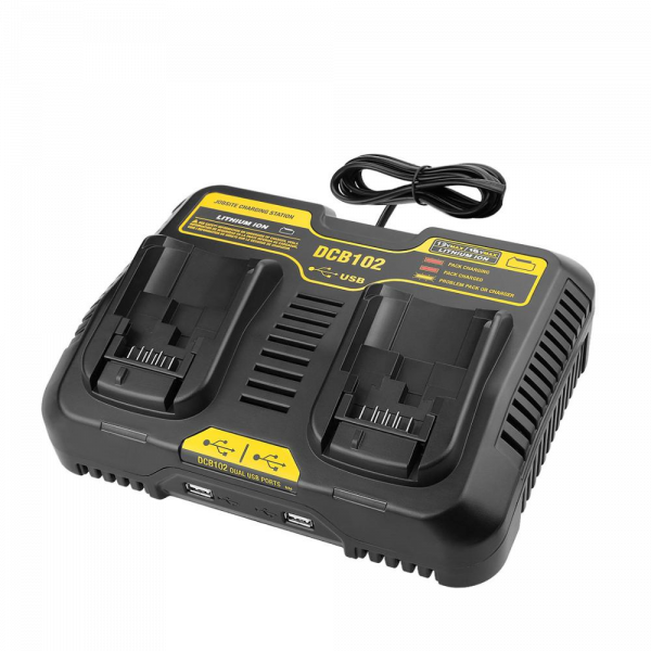 CARGADOR 2 PUERTOS DEWALT DCB102 12V - 20V
