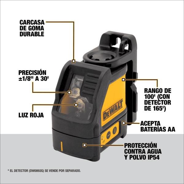 Nivel Laser +/-0.3Mm/M Rango 50Mts Dewalt Dw088K-Ar