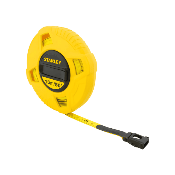 Cinta Métrica o Decámetro 15 mts. en Fibra Vidrio  1/2 Ancho-Hoja Stanley 34-260S