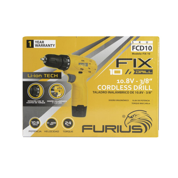  Taladro Inalambrico 10.8V Fcd10 Furius