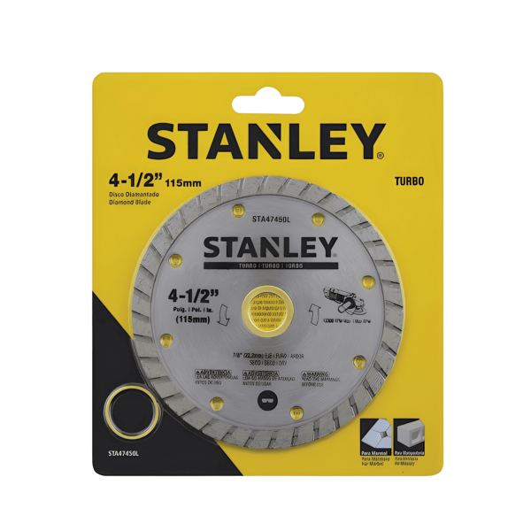 Disco Diamantado Turbo 4-1/2 x 7/8  (115 X 22,23 mm) Stanley Sta47450L
