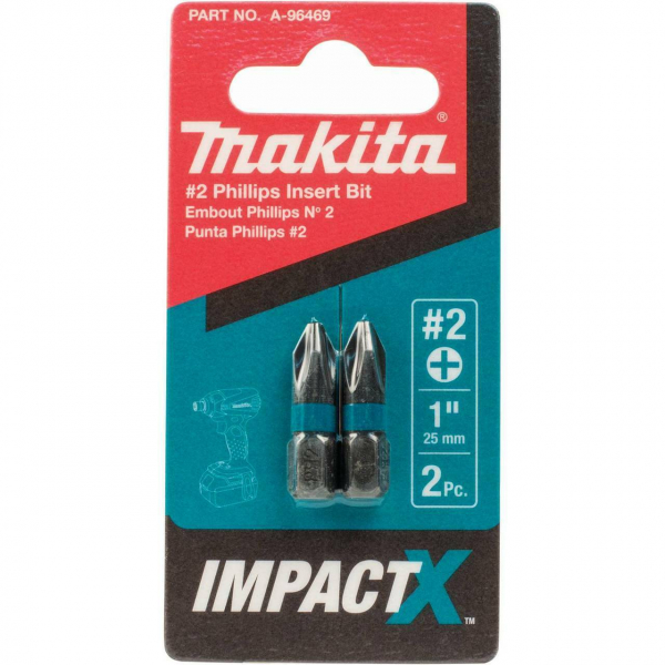 PUNTAS IMPACT X PHLLIPS #2x1 2Pz A-96469 MAKITA