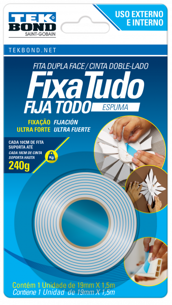 CINTA ESPUMA DOBLE CARA 19MMX1,5M BLISTER TEKBON