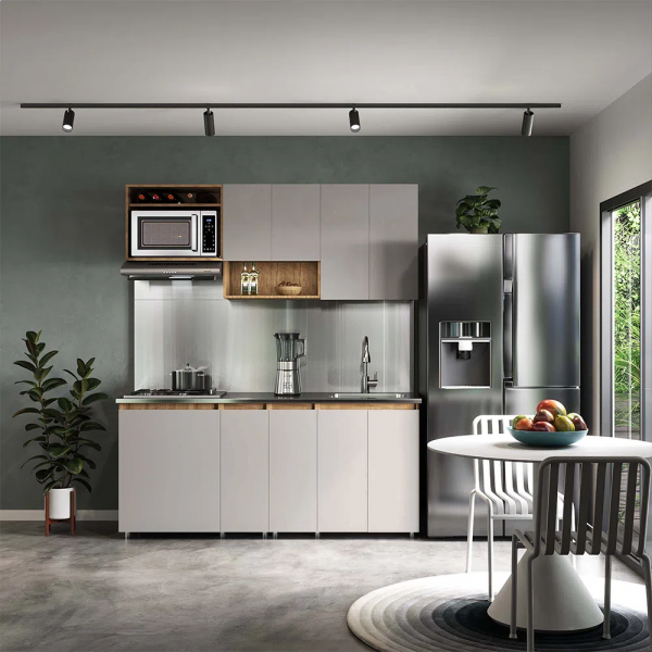 Cocina Setx9 Luxemburgo Duna/Taupe 1.80 Mts Socoda 4 Gas Izquierda