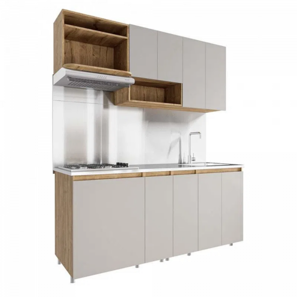 Cocina Setx9 Luxemburgo Duna/Taupe 1.80 Mts Socoda 4 Gas Izquierda