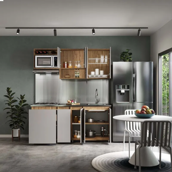 Cocina Setx9 Luxemburgo Duna/Taupe 1.80 Mts Socoda 4 Gas Izquierda