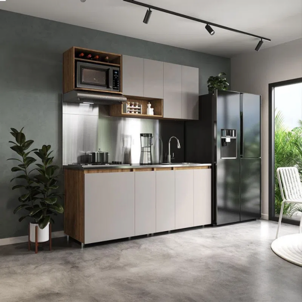 Cocina Setx9 Luxemburgo Duna/Taupe 1.80 Mts Socoda 4 Gas Izquierda