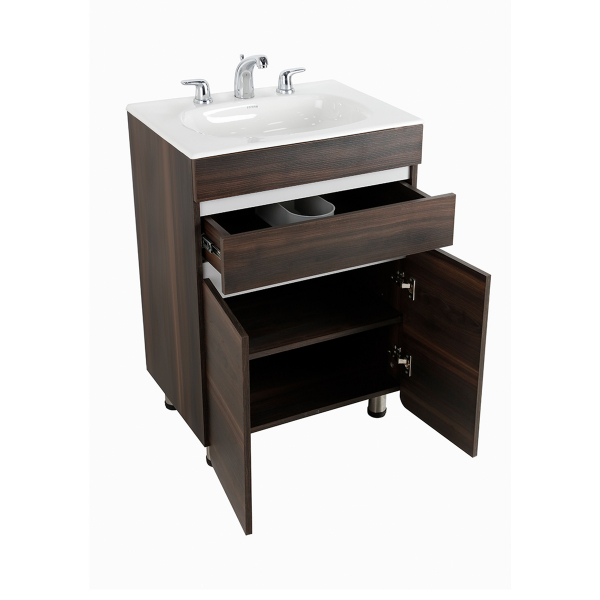 Mueble Aluvia Habano Gris 60X45+Lavamanos Aluvia 60Cm.