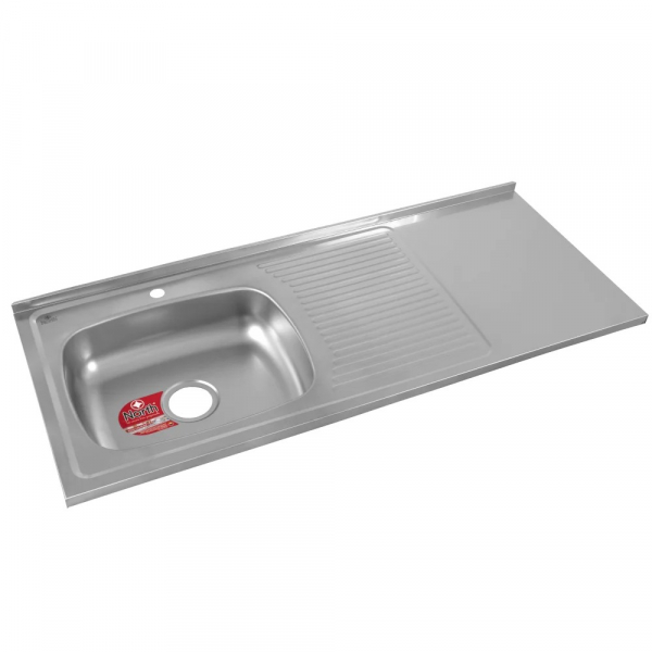 Meson En Acero Inoxidable Con Escurridor Derecheo Monocontrol 120X50 Liso Ref 1713