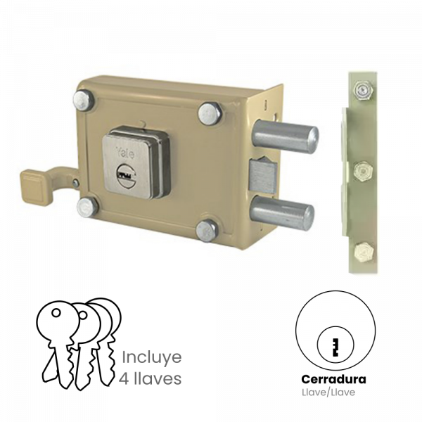 Cerradura Puerta Principal Yale Sobreponer Derecha 3116 987 70 Plus