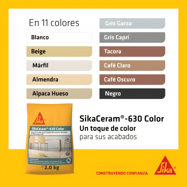 Sikaceram 630 Tacora Boquilla Impermeable Y Antihongos 2Kg