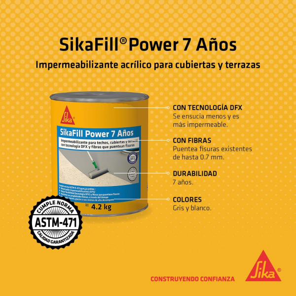 Sikafill Power 7 Blanco 20Kg Impermeabilizante Acr lico Para Cubiertas