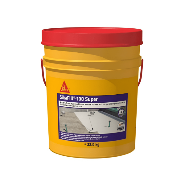 Sikafill 100 Super Blanco Impermeabilizante Acrílico Para Cubiertas, Techos Y Terrazas 22Kg