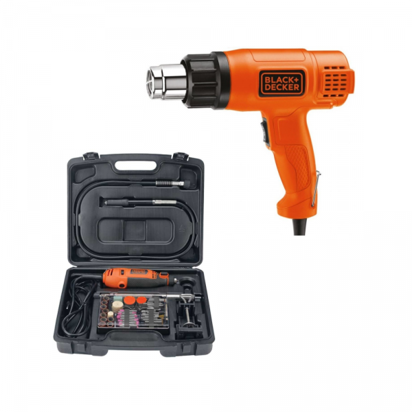 PISTOLA DE CALOR BLACK+DECKER HG1500+MOTO TOOL RT18KA