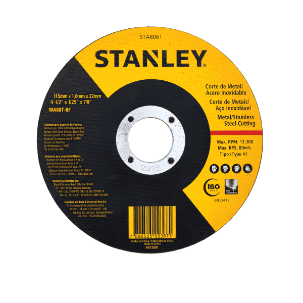 Disco Superfino Corte Metal 4 1/2 X  1/25 X 7/8 T41 Stanley Sta8061
