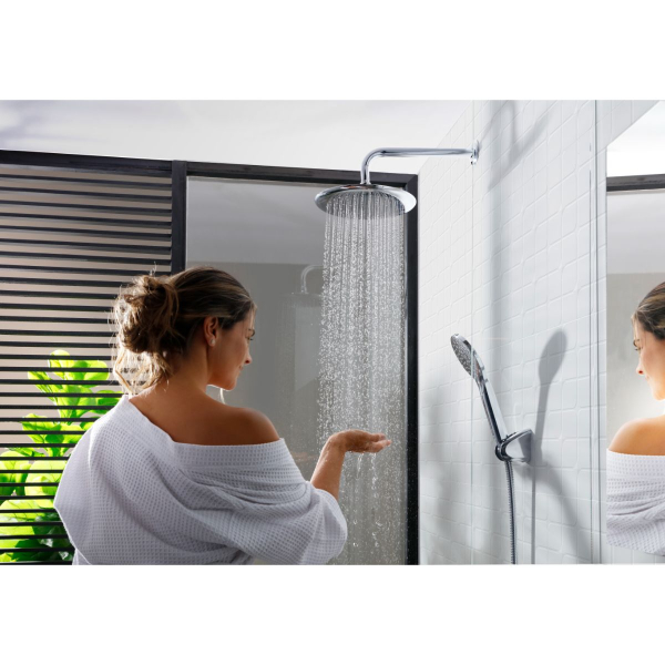 Ducha Monocontrol Sd Cromo Con Regadera Liquid Corona Lq4065551