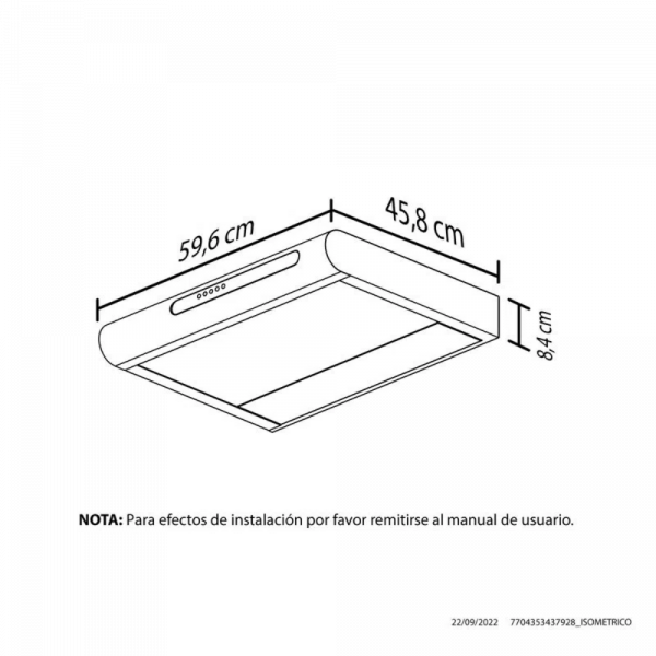 Campana Tofu Digital 3 Velocidades Rec 60Cm Haceb 9002653