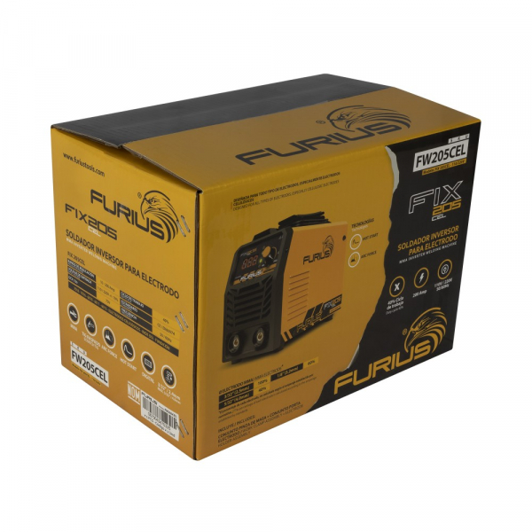 Soldador De 200Amp Furius Fw205Cel 110/220V TIG-MMA