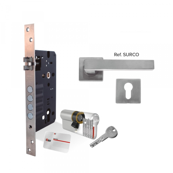 Kitx3 Cerr. Cilindro Entrada Principal Manija Cuadrada Clilindro R6 400-K1