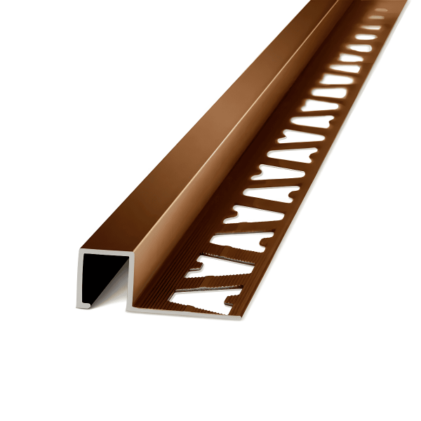 Perfil Aluminio Guardacanto Quadra 10Mm X 2.5M  Bronce Noche Atrim 1701